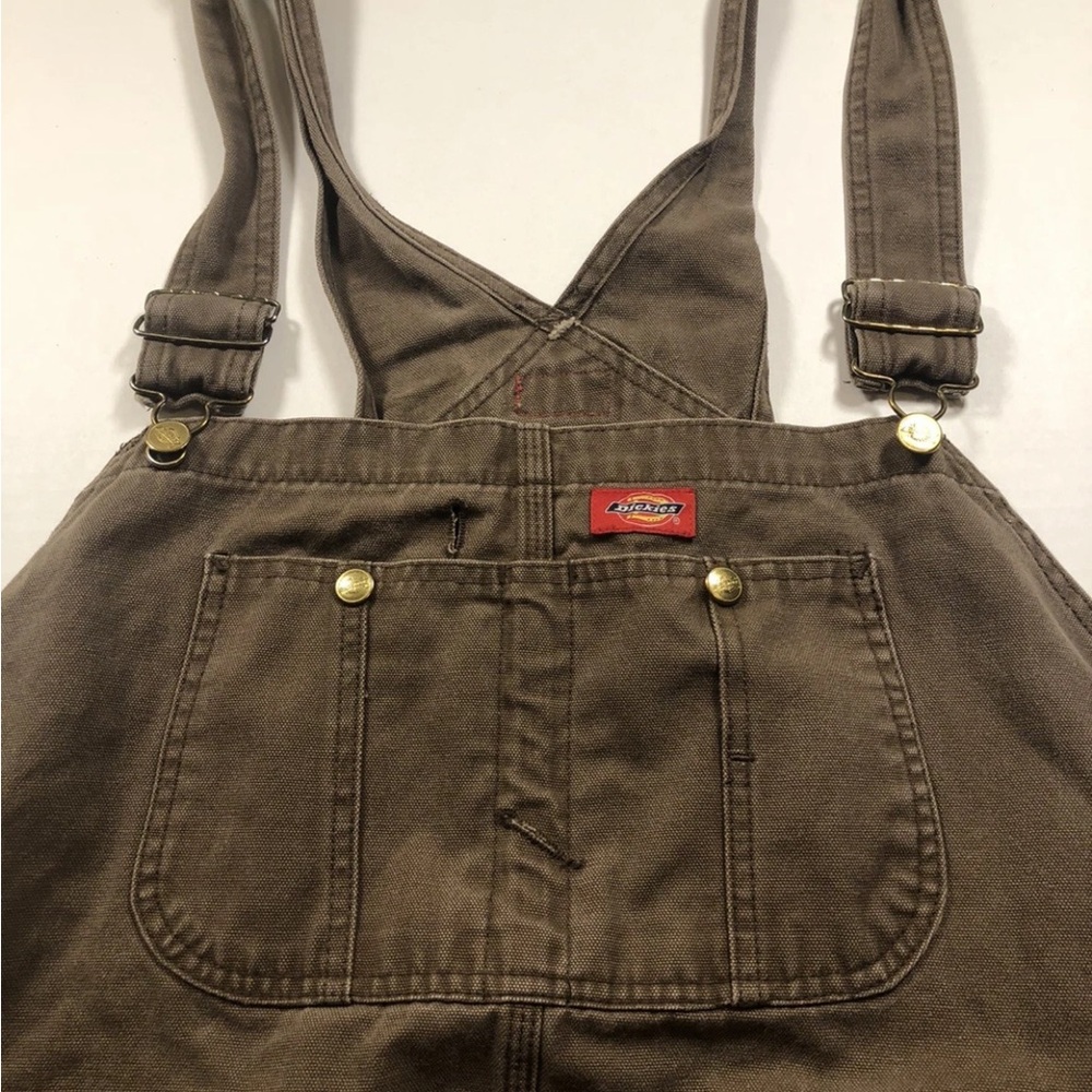 Dickies Overalls Men’s 50x30 Brown Canvas Bib Workwear Farmer Construction